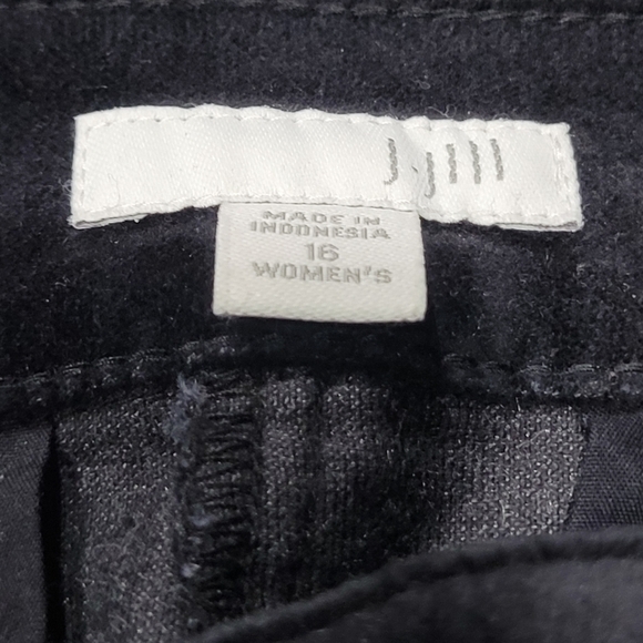 Sz 16 J. JILL Velour Black 4 Pocket Straight Leg Pull On Dress Pants - Picture 5 of 5